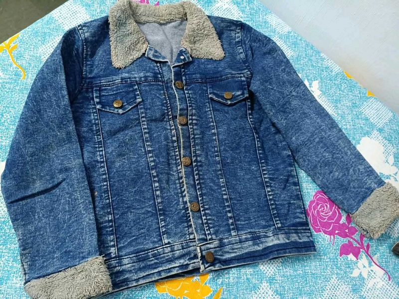 Stylish Denim Sherpa Lined Jacket