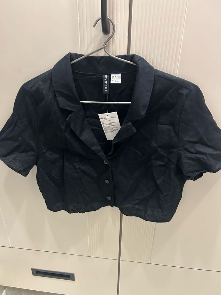 H&amp;M Divided Cropped Button-Down Top