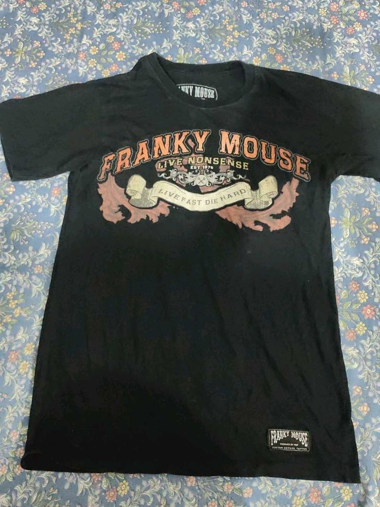 Franky Mouse Black Graphic T-Shirt