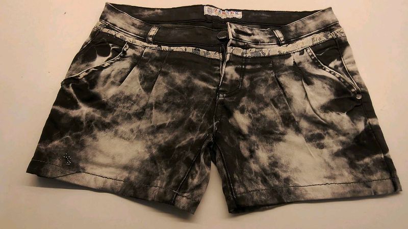 Unique Tie-Dye Denim Shorts for Women