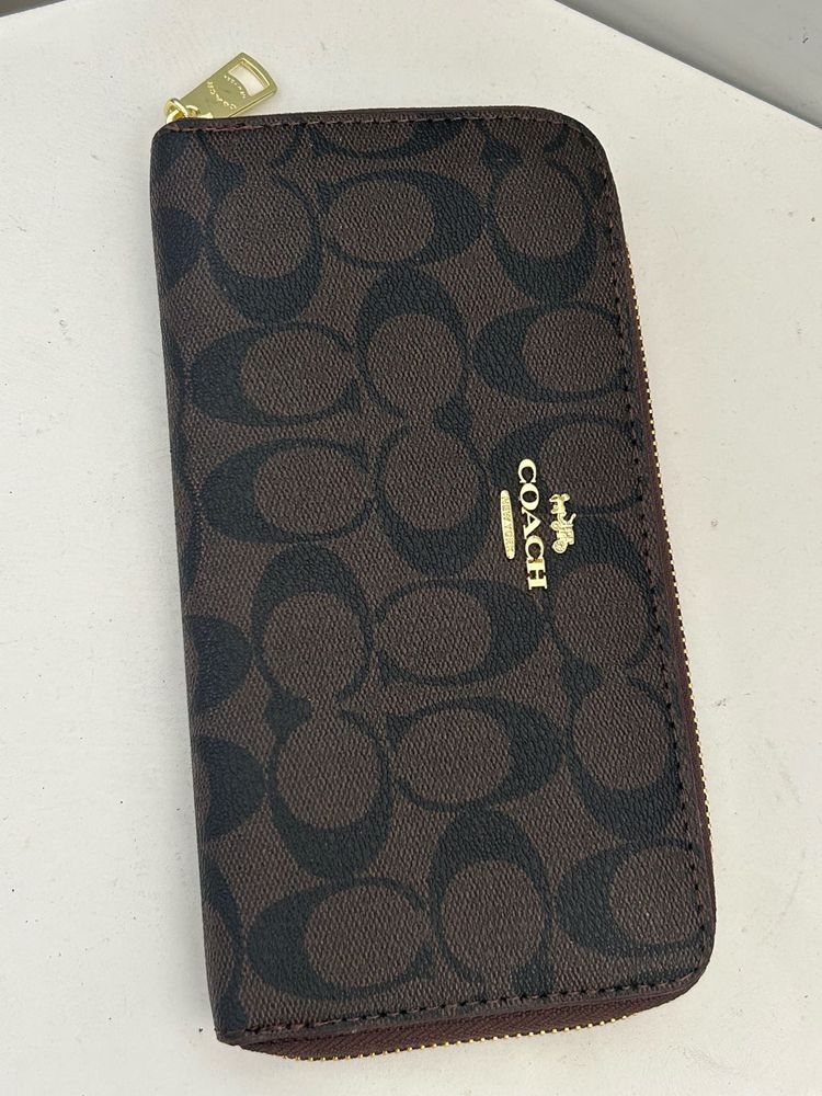 Coach Signature Zip Around Wallet
