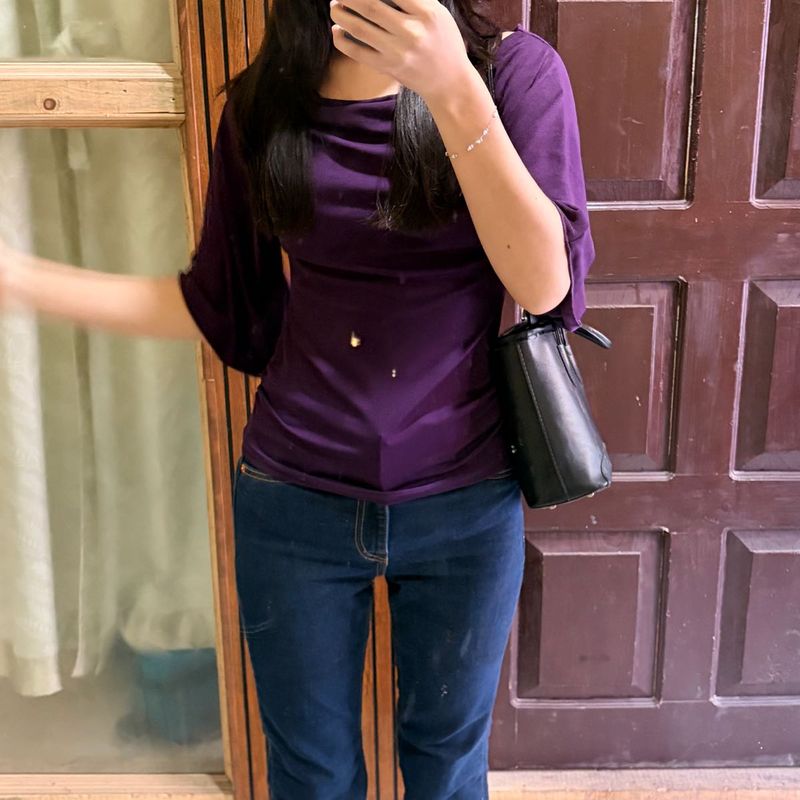 Stylish Purple Bell Sleeve Top