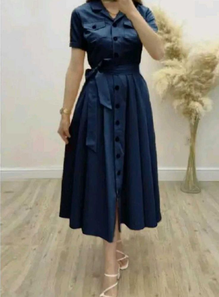 Navy Blue Shirt Dress