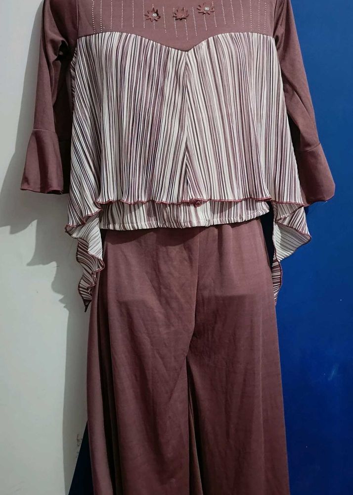 Beautiful Polyester Top With Plazzo