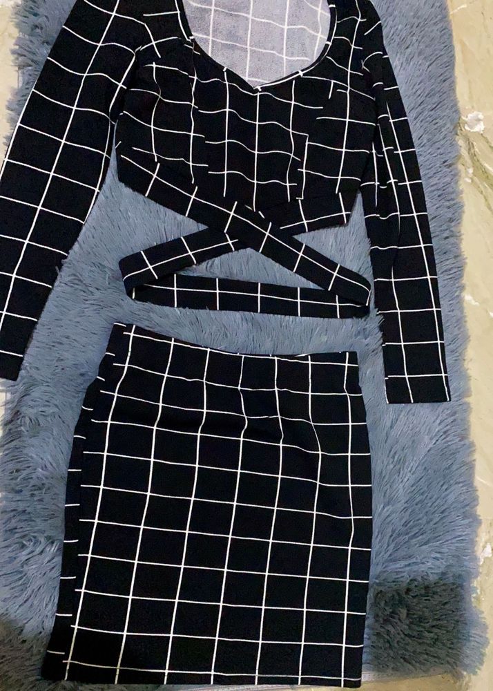 Grid Print Two-Piece Set