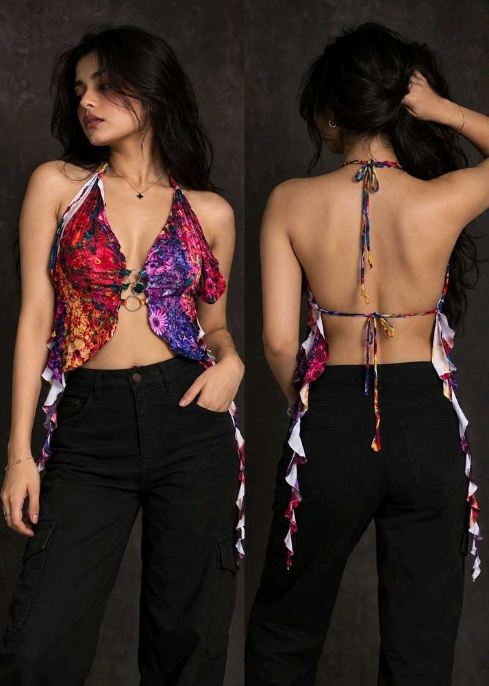 139. Bohemian Halterneck Bikini Top