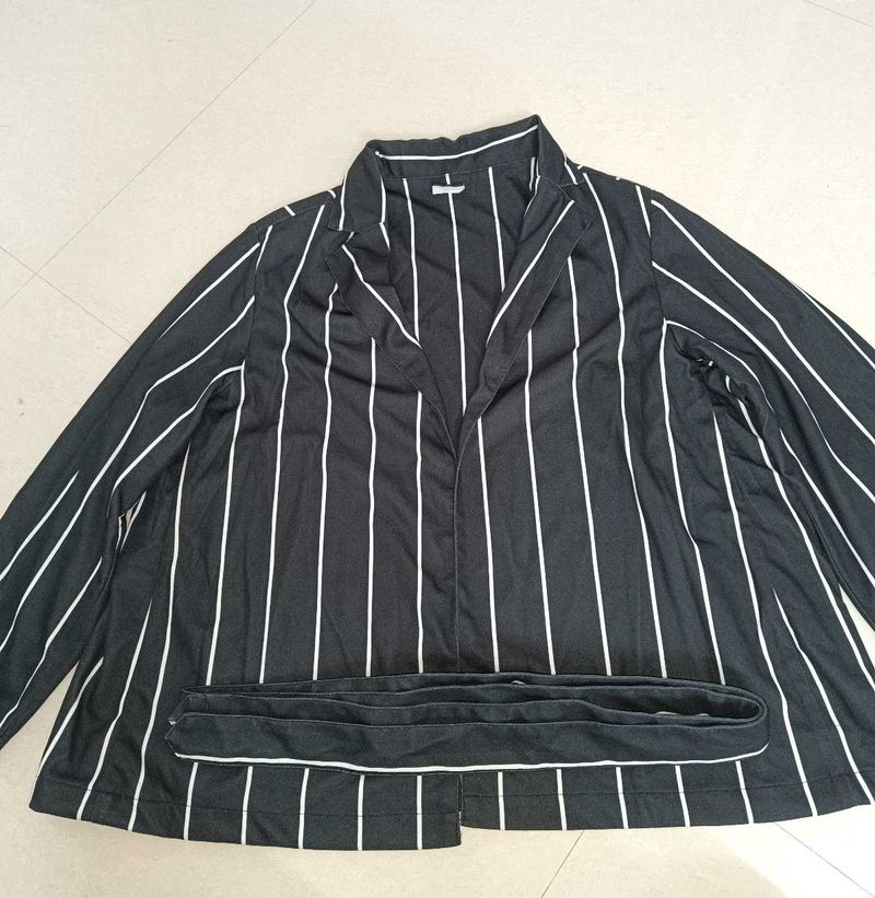 6xl Amydus Brand Striped Black Blazer For Women