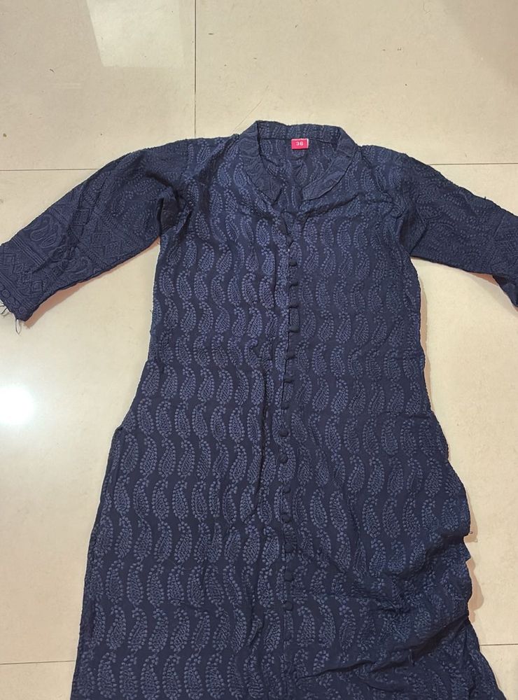 Elegant Blue Chikankari Kurta