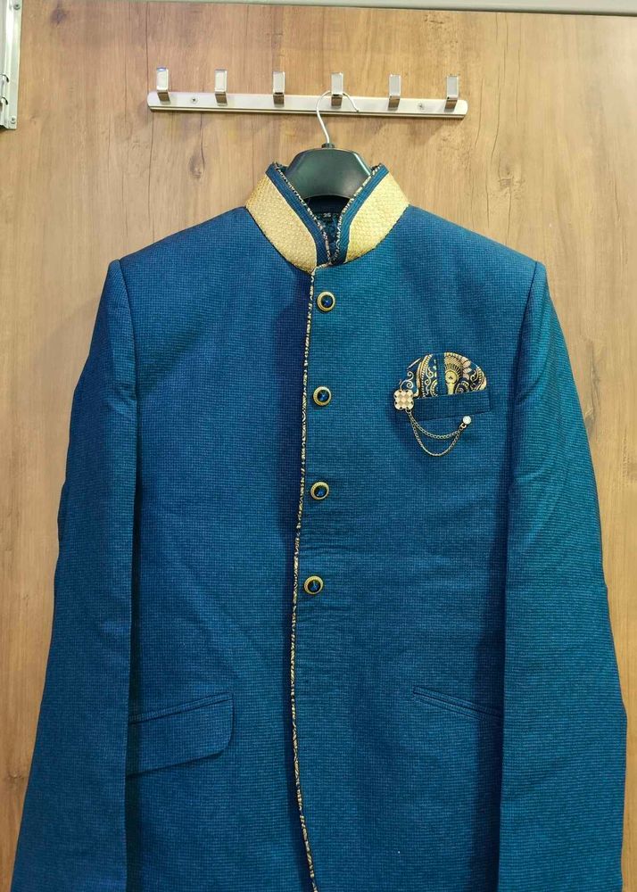 Men's Blue Ethnic Jacket