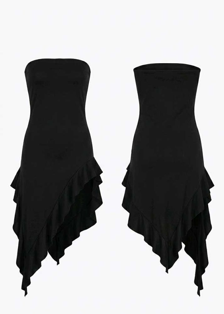 Black Strapless Ruffle🖤 Dress