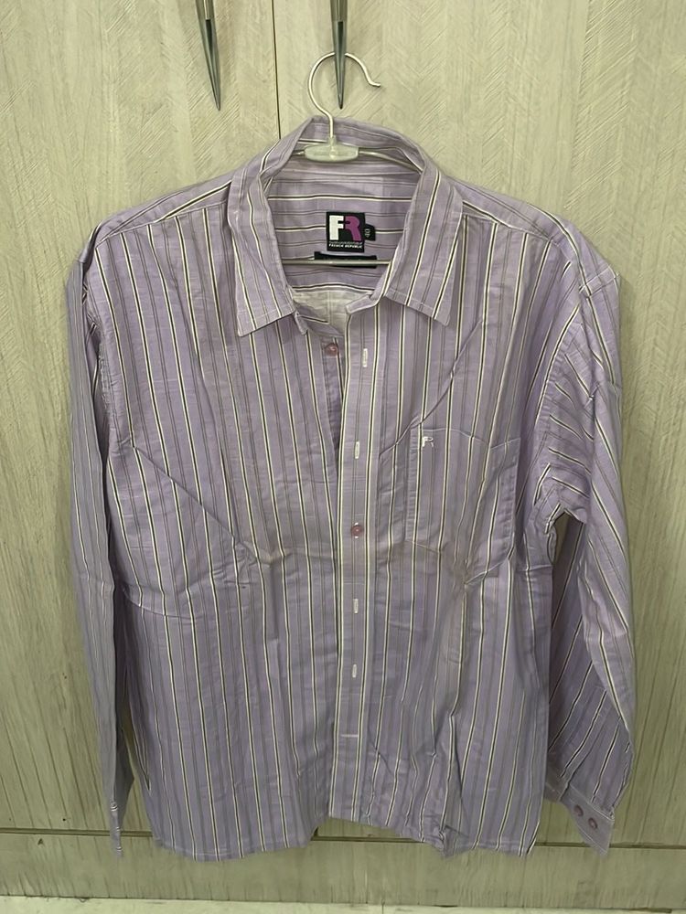Striped Purple Casual Shirt