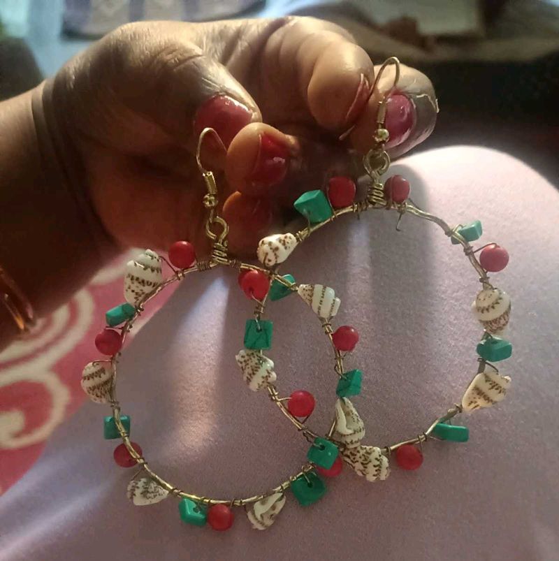 Boho Shell Hoop Earrings