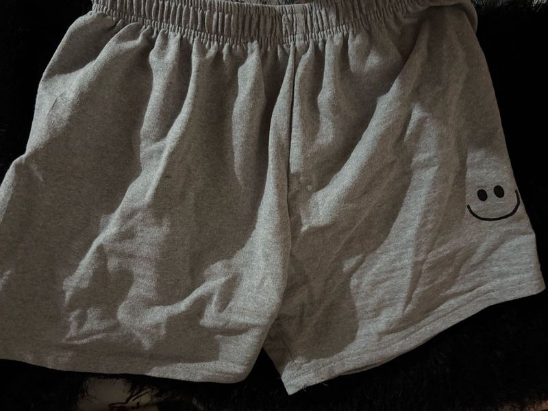 Grey Smiley Face Lounge Shorts