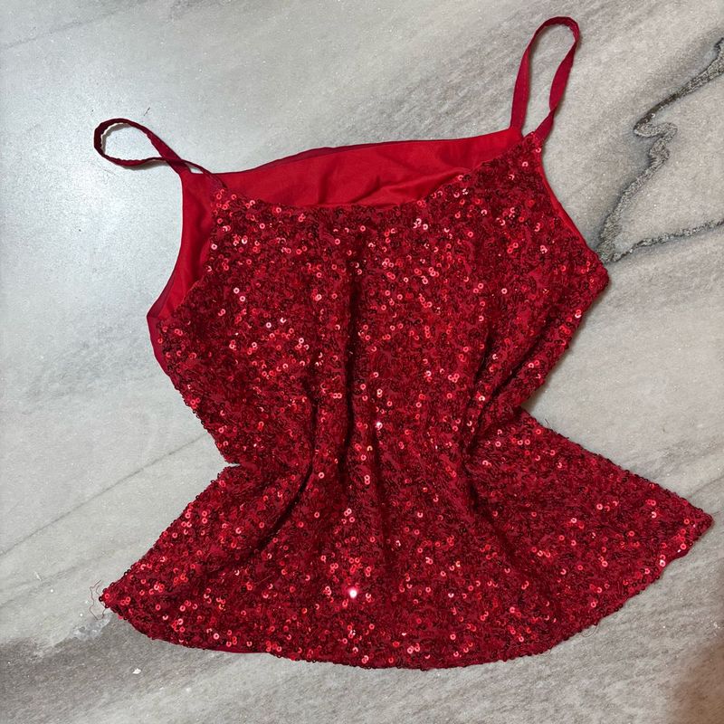 Red Sequin Cami Top