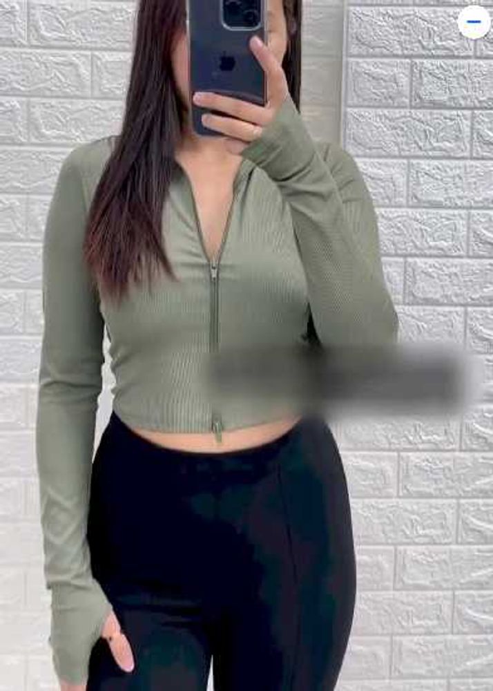 Ribbed Zip-Up Jacket