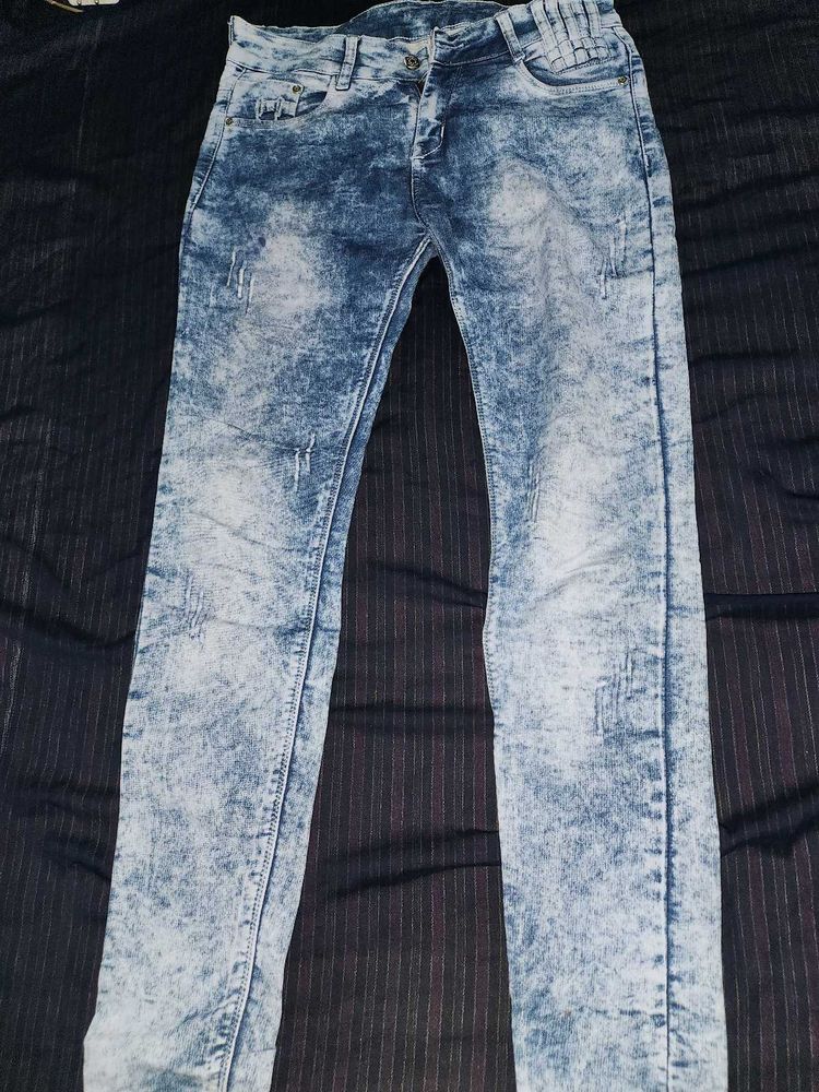 Distressed Acid Wash Skinny Jeans