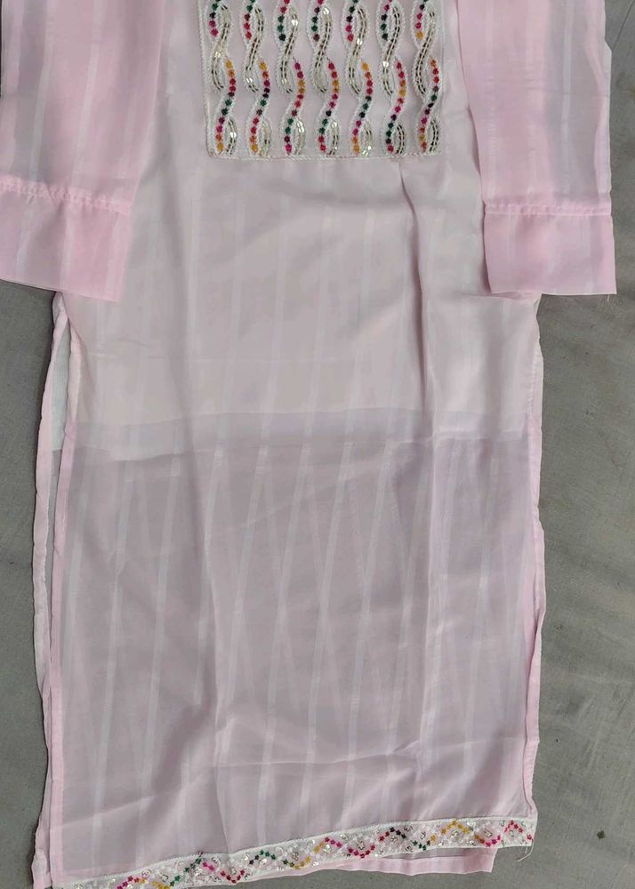 Pretty Pink Embroidered Kurta
