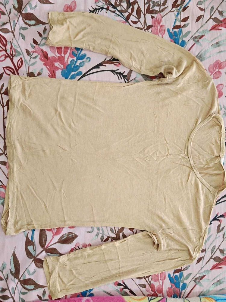 Cream Long Sleeve Top