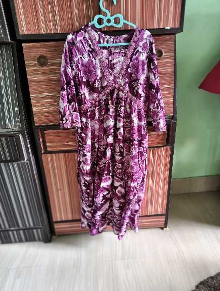 Purple Floral Print Kurti
