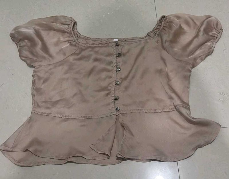 Stylish Puff Sleeve Button-Up Top