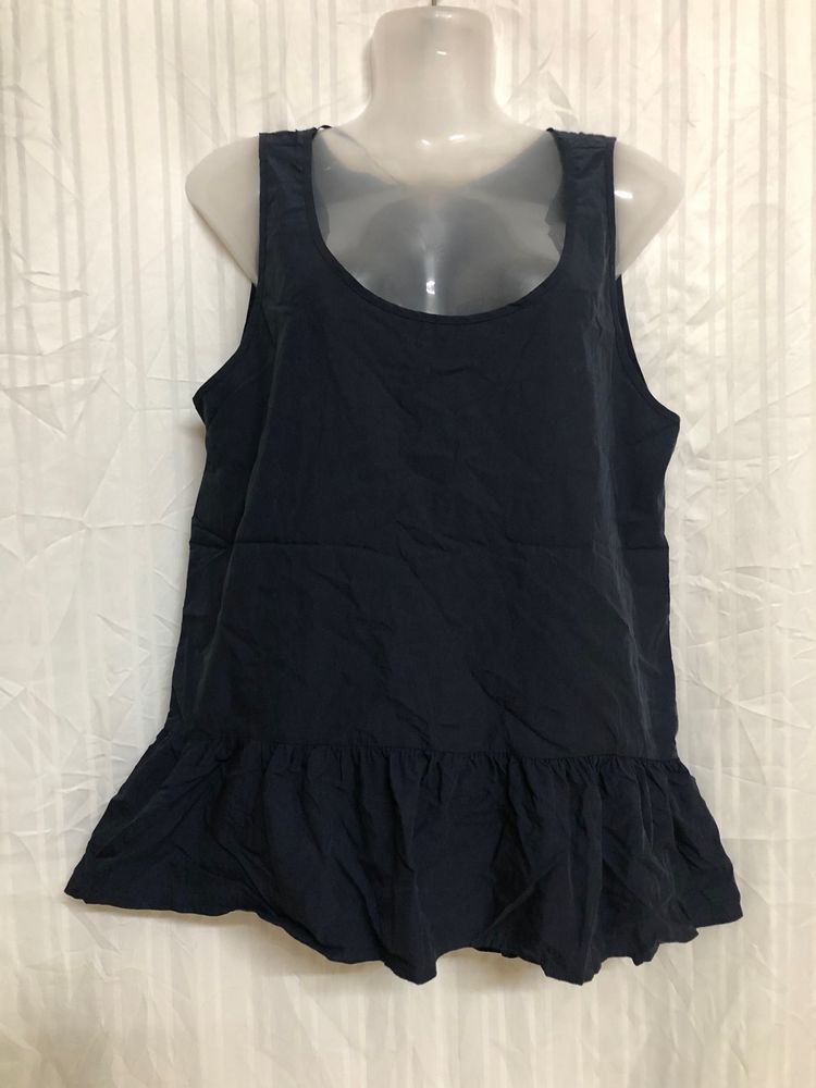 Zara Woman Blue Sleeveless Top