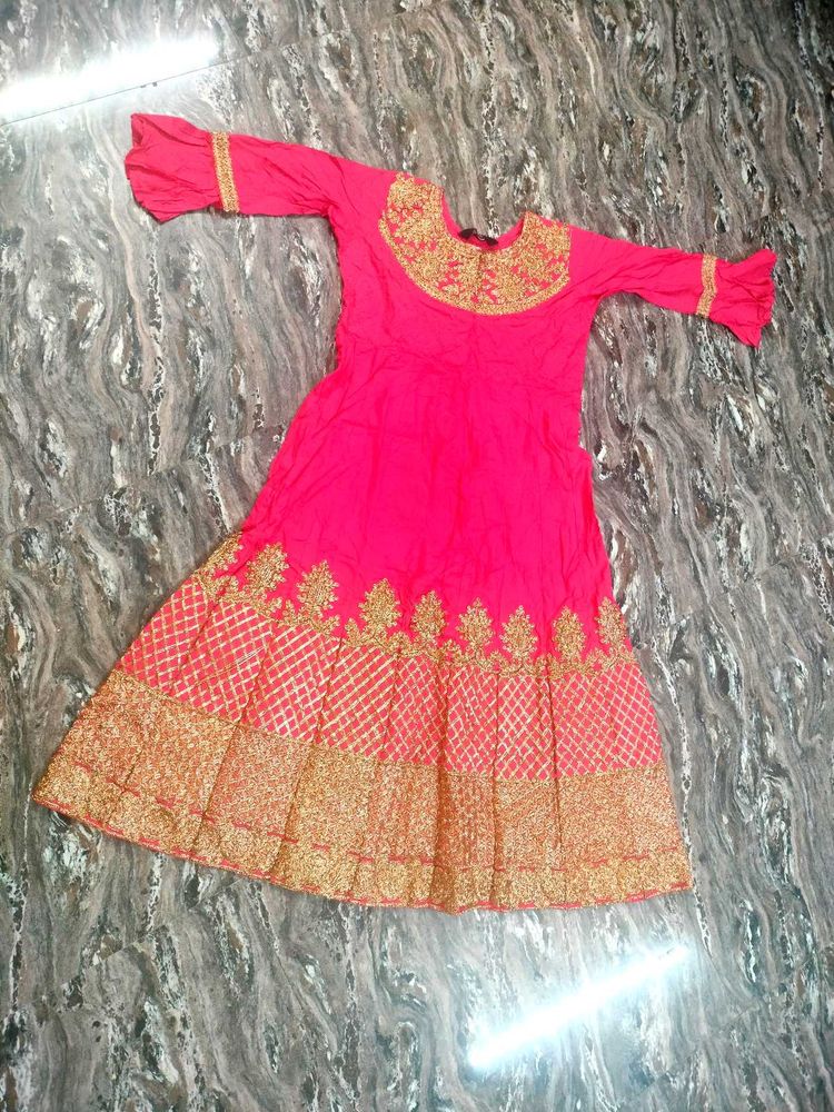 Beautiful Pink &amp; Gold Embroidered Lehenga