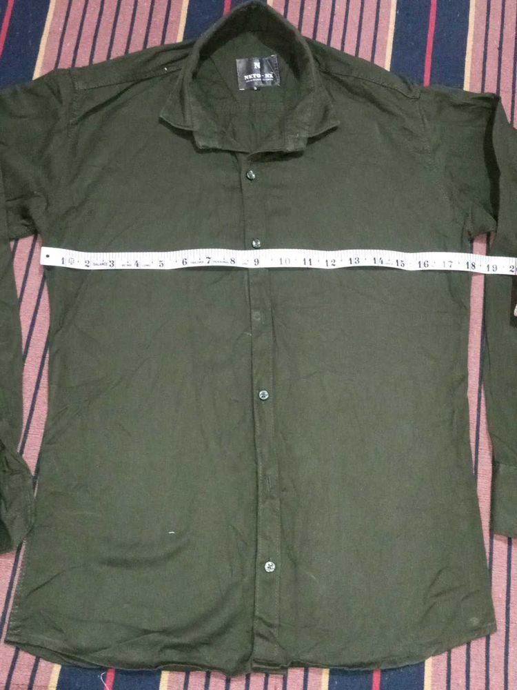 Men's Dark Green Casual Shirt