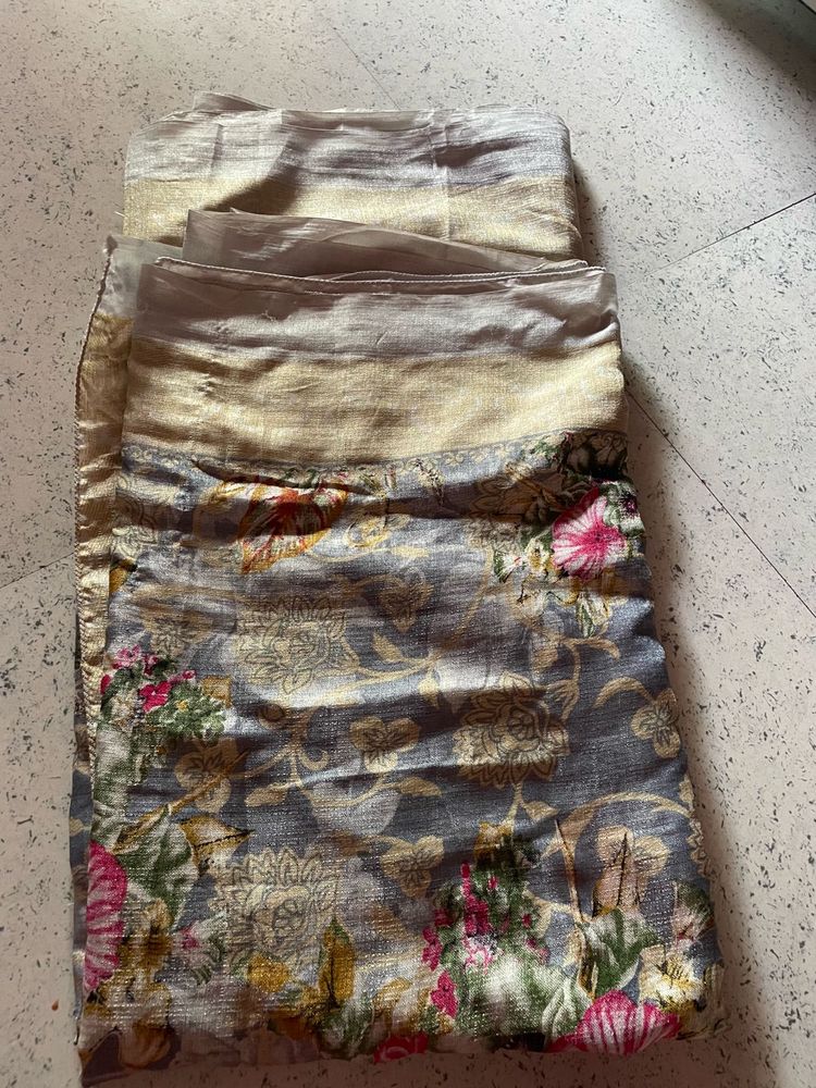 Elegant Floral Print Saree