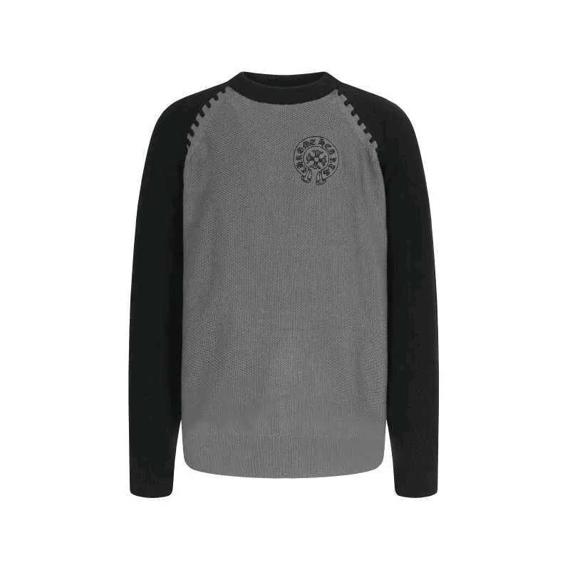 Chrome heart Men's Grey &amp; Black Sweater