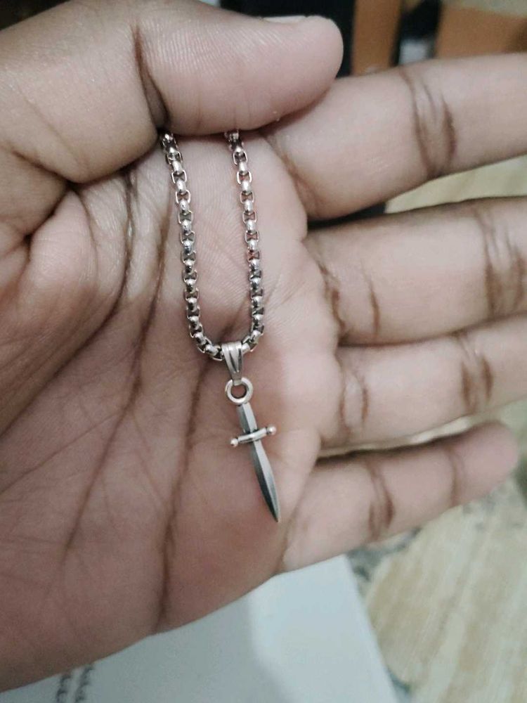 Men's Dagger Pendant Necklace