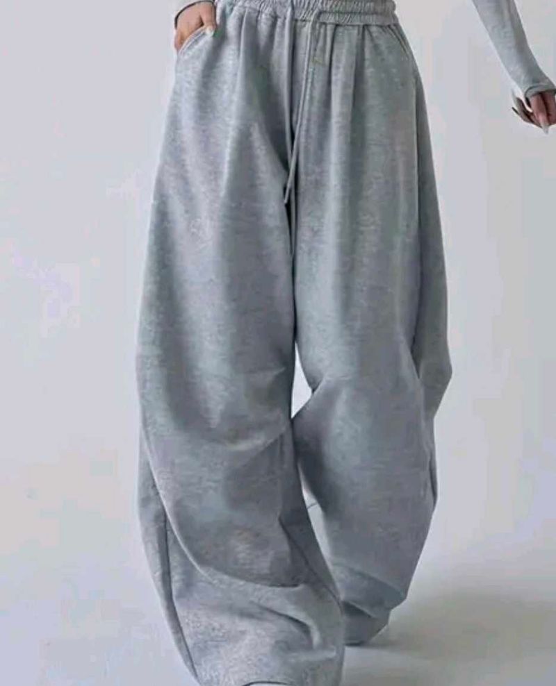 Grey Wide Leg Sweatpants