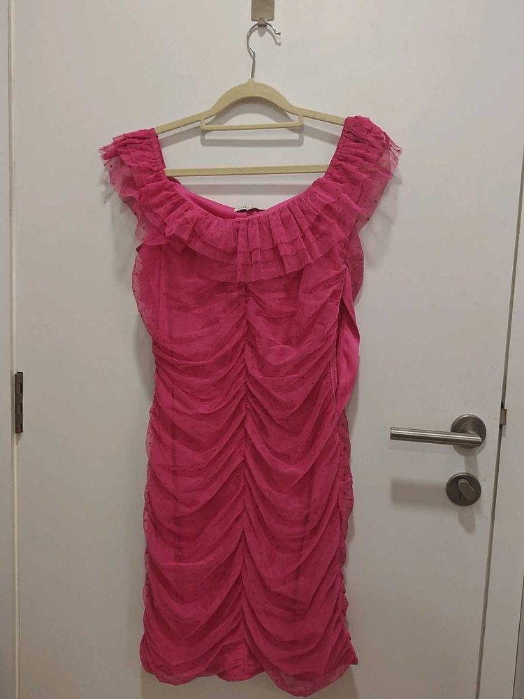 Chic Ruffled Pink Dress