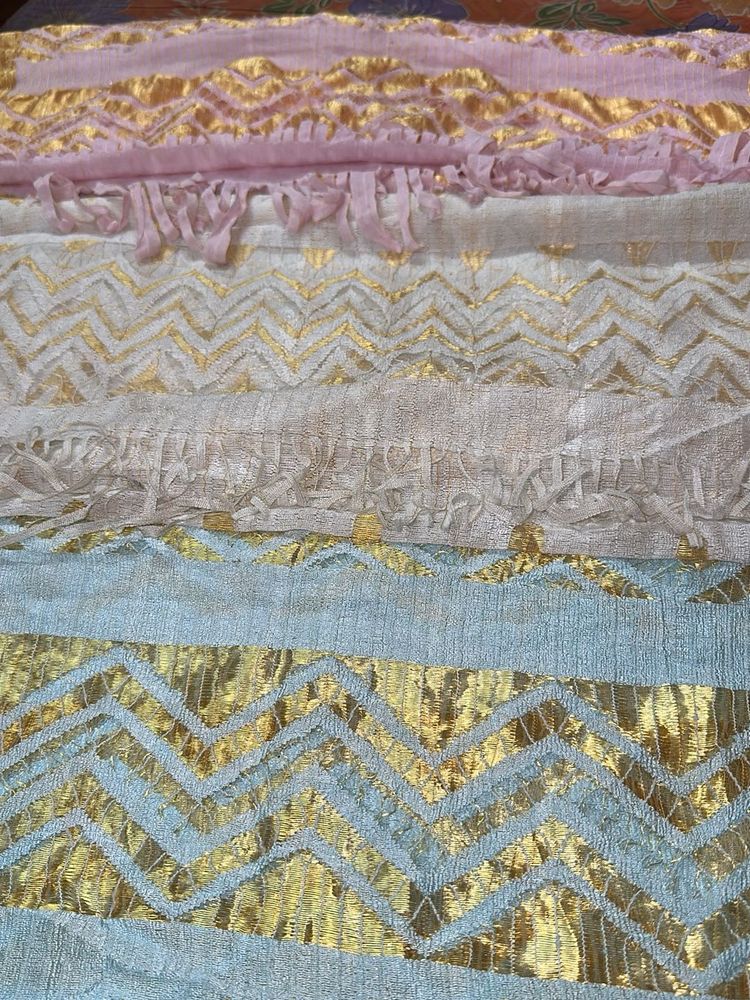 Elegant Dupattas with Gold Print …. COMBO OF 3 🗯️