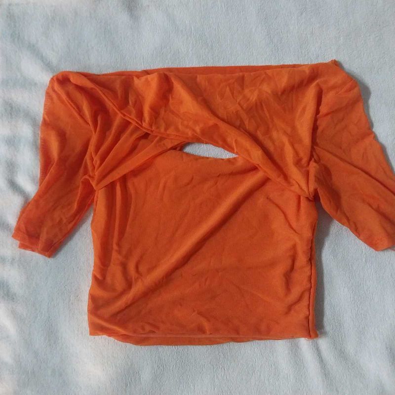 Orange Off-Shoulder Top