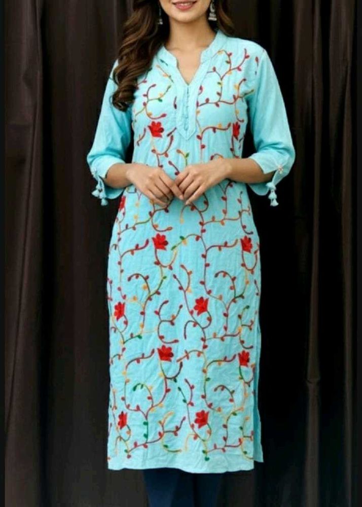 Embroidered Light Blue Tunic
