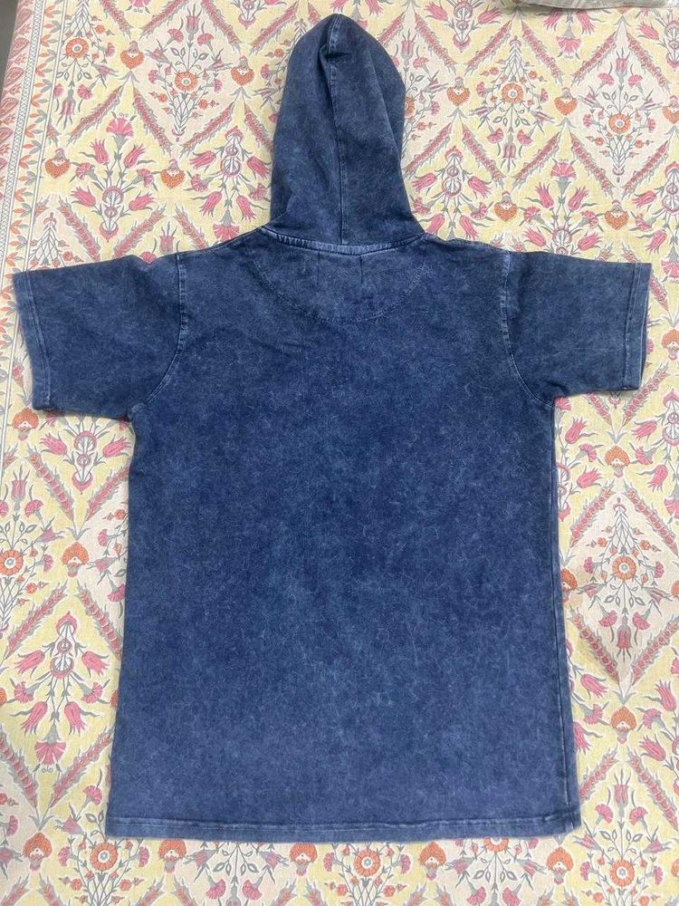 Distressed Blue Hoodie T-Shirt