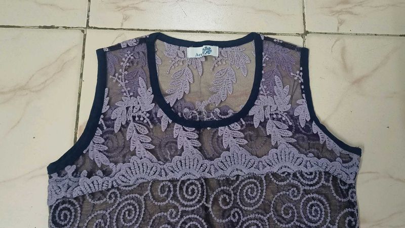 Sheer Lace Floral Tank Top