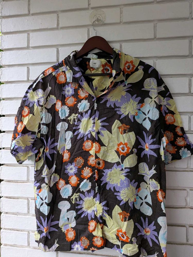 Men's Floral Print Short Sleeve Shirt