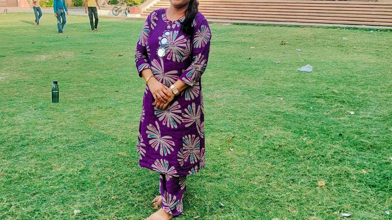 Purple Printed Kurta with Pants Set