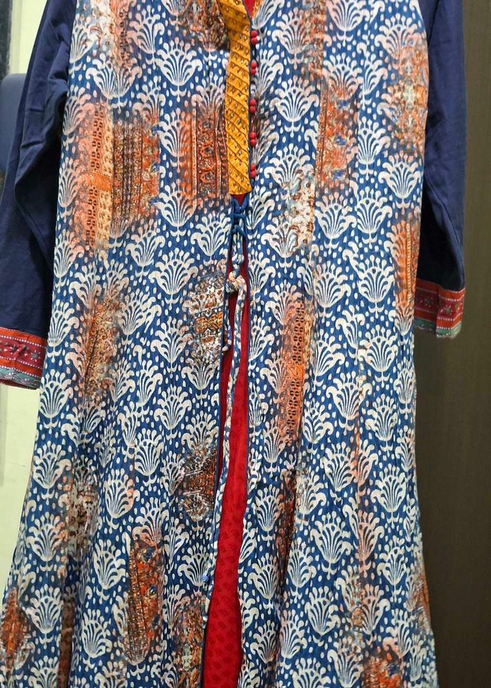 Vibrant Printed Anarkali Kurta