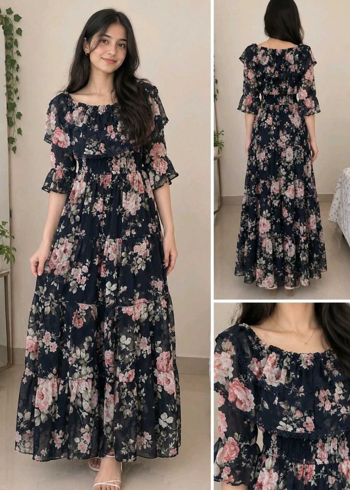 Floral Off-Shoulder Maxi Dress