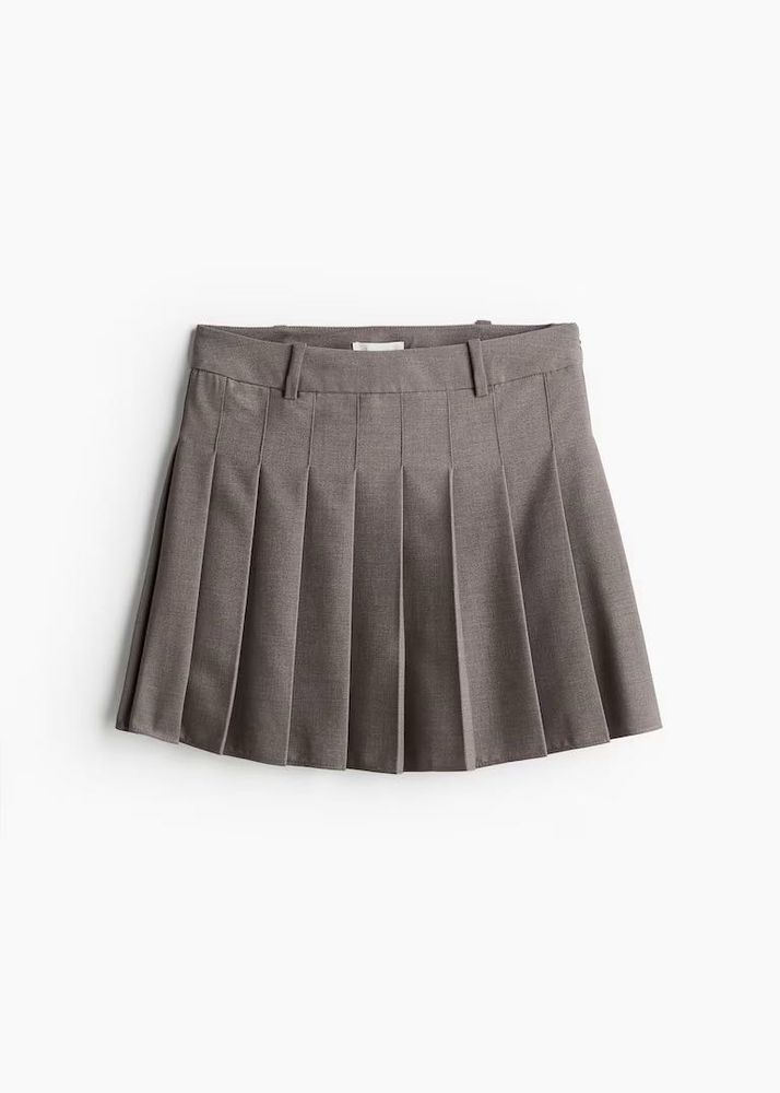 H&amp;M Grey Pleated Mini Skirt (S)
