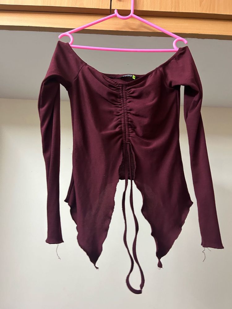 Burgundy Long Sleeve Top by Tokyo talkies