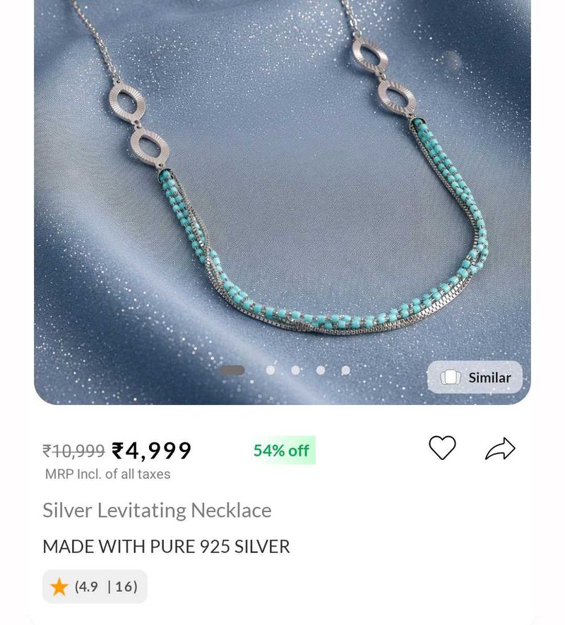 Elegant Silver Turquoise Necklace
