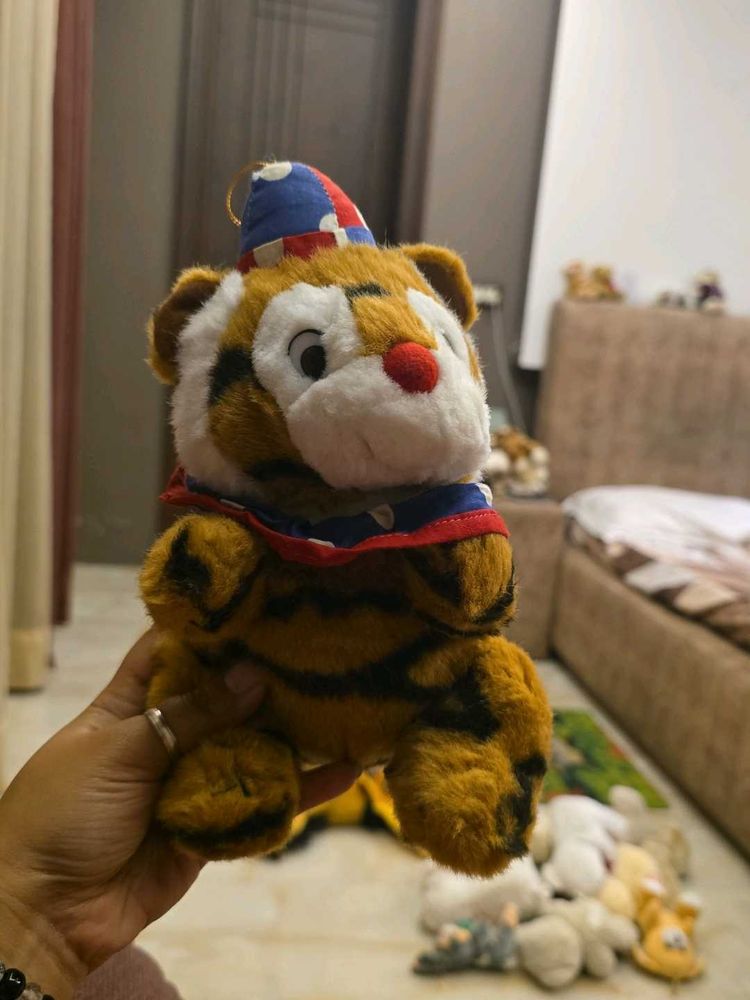 Cute Tiger Plush Toy with Party Hat