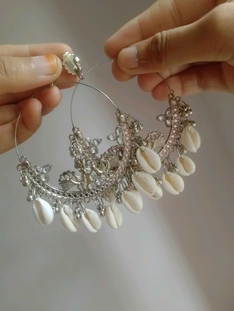Bohemian Shell Hoop Earrings