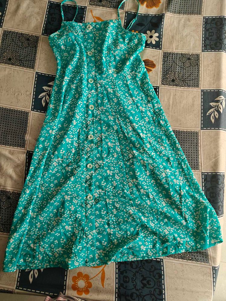 Blue Floral Midi Dress