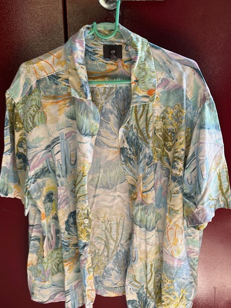 Unique Abstract Print Short Sleeve Shirt