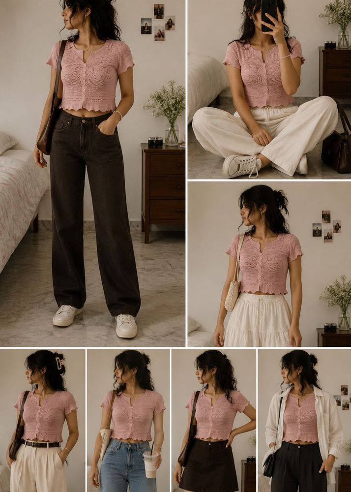 Charming Pink Knitted Cardigan