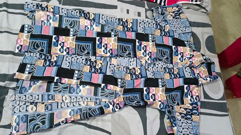 Vibrant Geometric Print Kurta Set